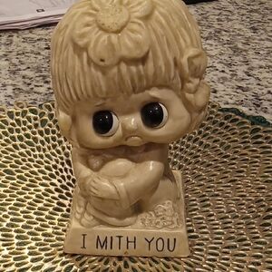 Cute Cream Ceramic Figurine